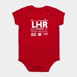 Vintage London LHR Airport Code Travel Day Retro Travel Tag Baby Bodysuit